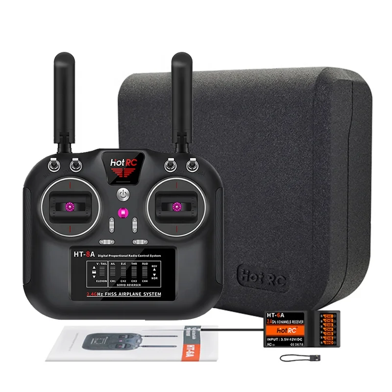 original HOTRC HT-8A 2.4ghz FHSS 8CH rc transmitter and receiver for rc plane rc car drone Boat