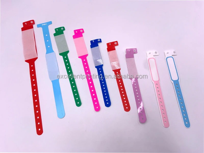Professional Manufacturer Multiple Colors Vinyl Hospital Patient Id Wristband bracciale medico