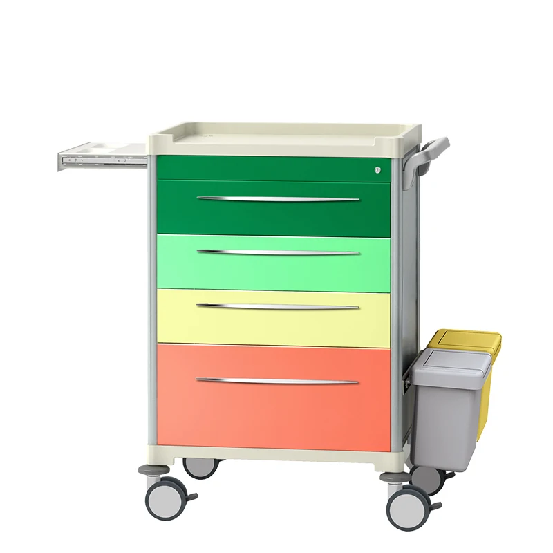 CE Fashion Hospital Trolley Medical Cart with Aluminum Alloy Drawer