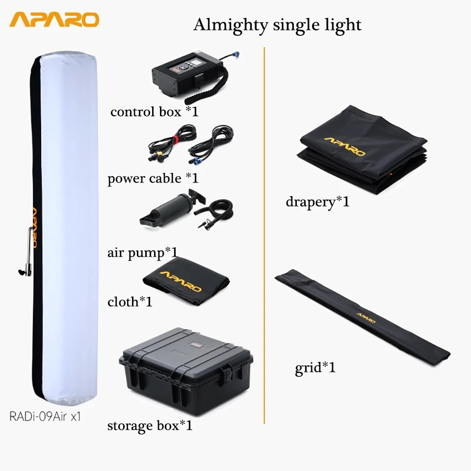 Falcon Eyes APARO Radi-09Air 150W Двухцветная светодиодная подсветка раздвижной держатель для фотографий надувные огни 9 сцены эффекты заполняющий свет видео