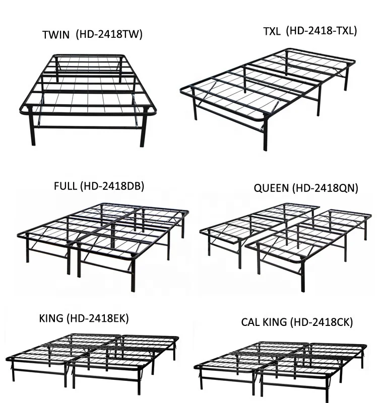 
Queen Folding Metal Bed Frame Storage Platform Mattress Base 