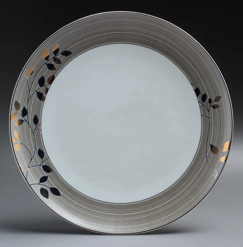 hot selling gold plated design new bone china dinner plates ceramic porcelain dinnerware set