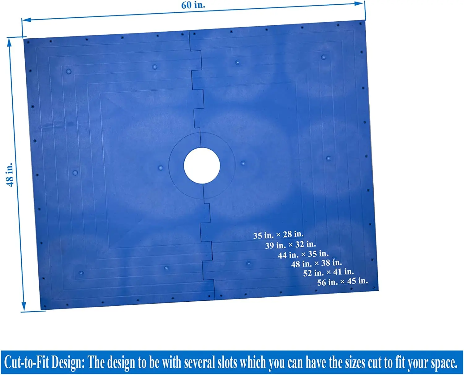 Tile Ready Shower Pan Center Drain 60'X48' ABS Interlocking Shower Tray Kit for Bathroom