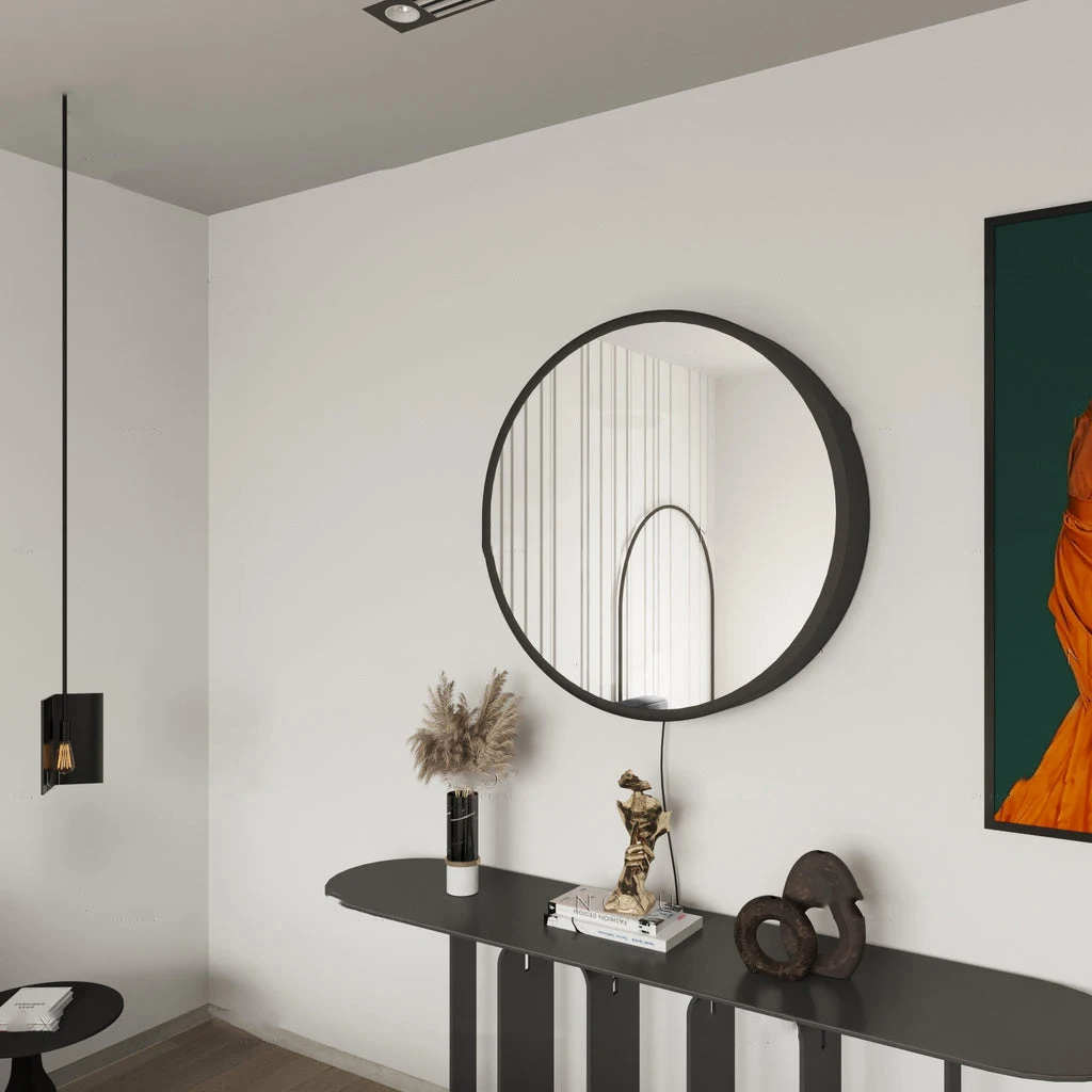 Tiktok Hot Selling LED Modern RGB 50CM Circle Geometric Mirror Tunnel Lamp Living Room Bedroom Wall Lamps With Remote Control