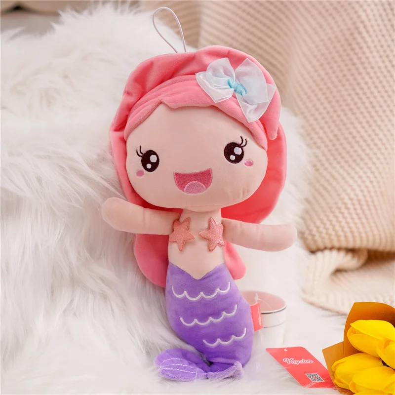 Wholesale High Quality Small Plush Mini Mermaid Toy With Big Head Stuffed Mermaid Soft Rag Doll Girl Birthday Gift Present