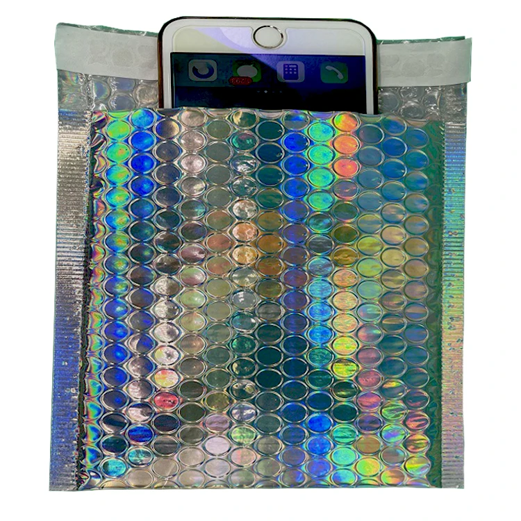 Low price Poly Bubble Mailer Poly Mailer Bag Filled Envelope Express Shipping Packaging Customized Holographic Laser Bubble Mail