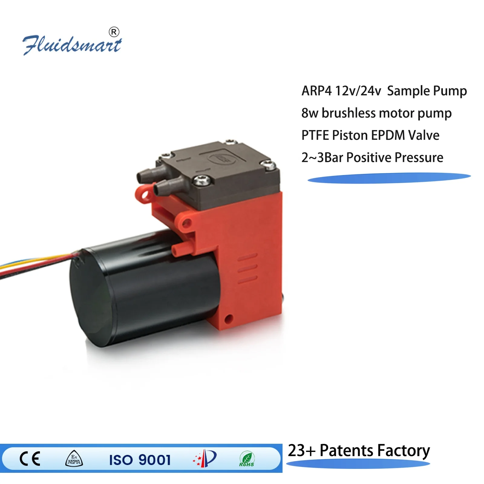 Fluidsmart ARP4DB24 electric micro pump lab oil free piston pump brushless motor 12dc air pump