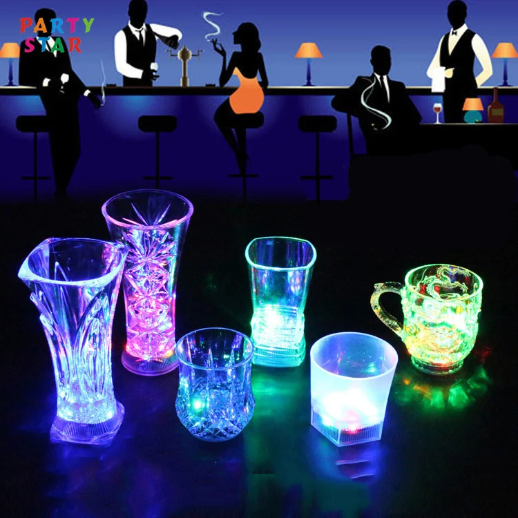 Portable Led Glow Lighted Cup In The Dark Plastic Blinking Drink  Beer Mugs Bar Nightclub Party Supplies