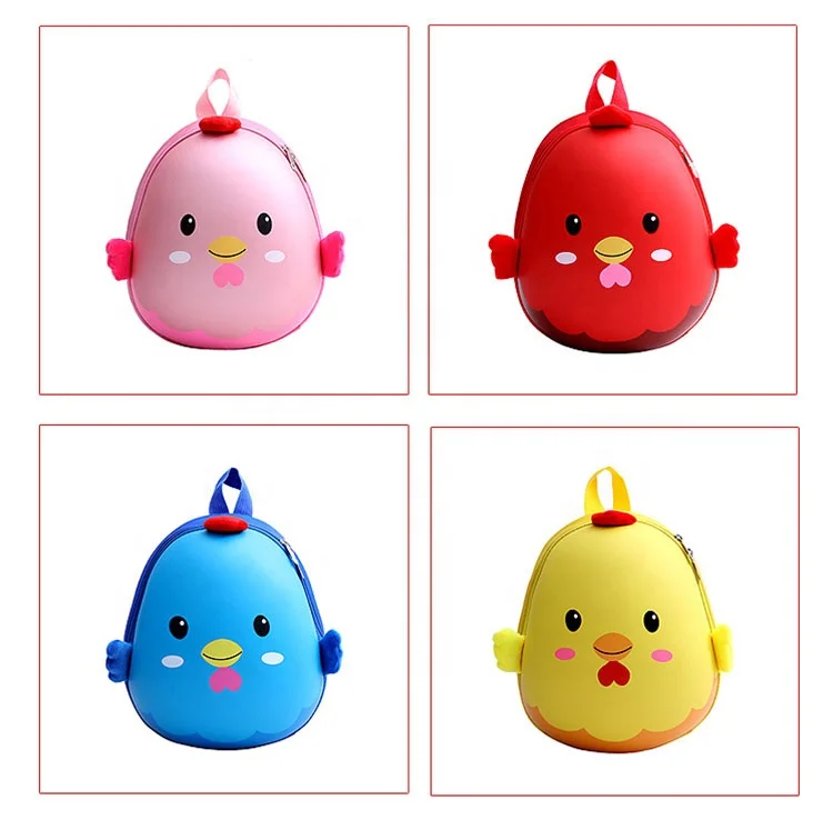2021 custom logo waterproof pvc cartoon 3d egg round shape school bags for girls kids backpack