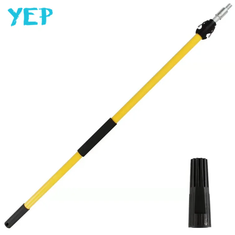 Yep High Quality Two Threads Yellow FiberGlass Paint Roller Extension Pole Telescopic pole