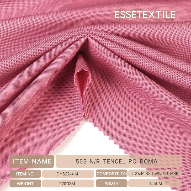 INDIA 50S TENCEL PQ ROMA Fabric for T SHIRT /POLO 220 GSM Knitted SIRO NR Ponte De ROMA Jersey Factory Manufacturer