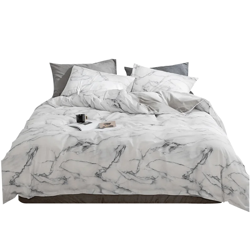 Flourish Name Brand  Comforter Set Pillow Case Bed Sheet Set Bedding Rich Color Marble Ropa De Cama Drap De Lit