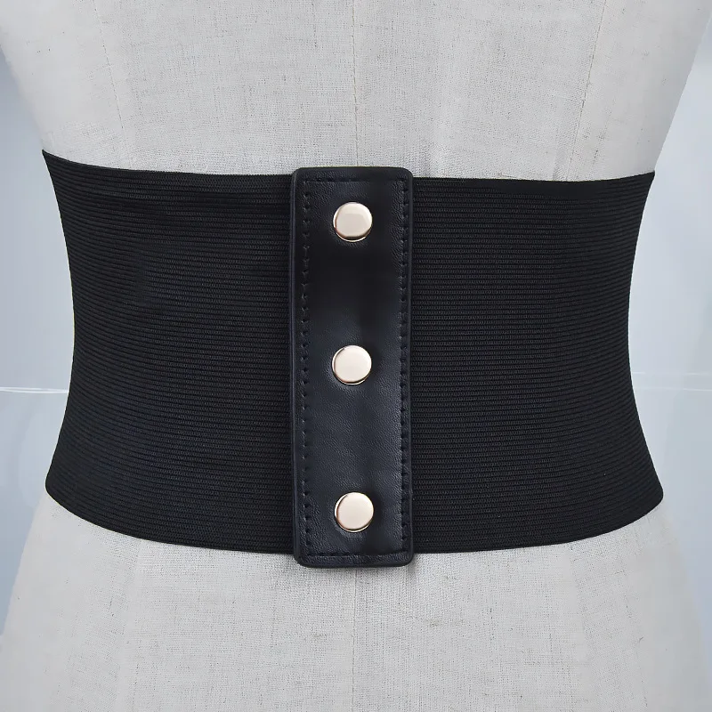 BE-011 Wholesale Factory Black Casual Fashion Fabric Belts Women PU Waist Corset Belt For Girls