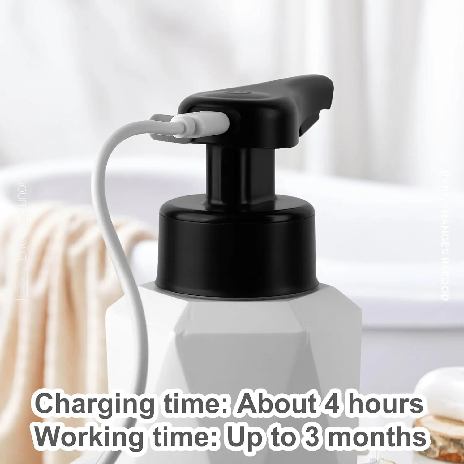 Nice design beautiful elegant Automatic soap dispenser TYPE-C charging Touch + infrared sensor 250ml Automatic soap dispenser