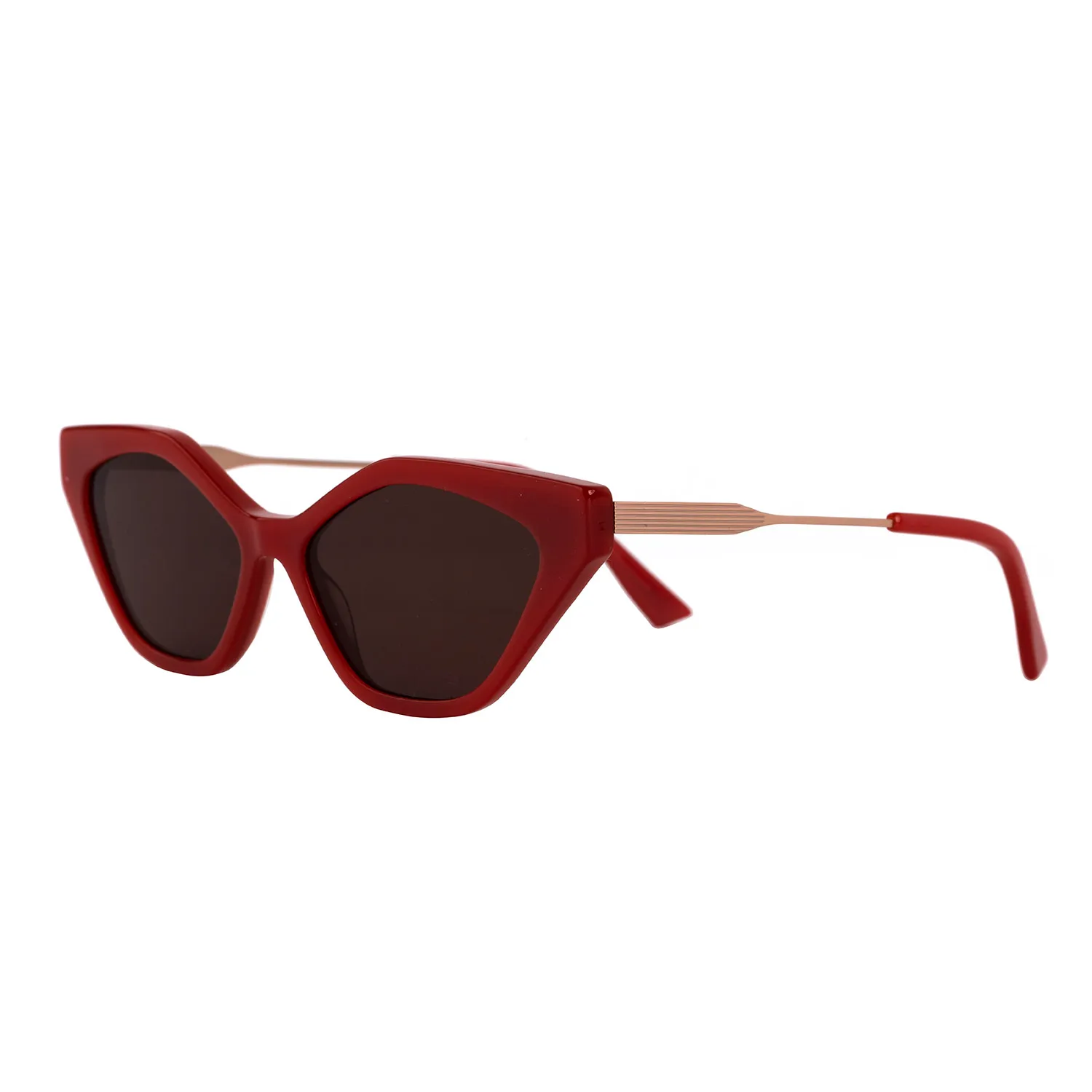 fashion high quality acetate frame and metal combination polygon shape CR39 lens woman OEM trendy sunglasses