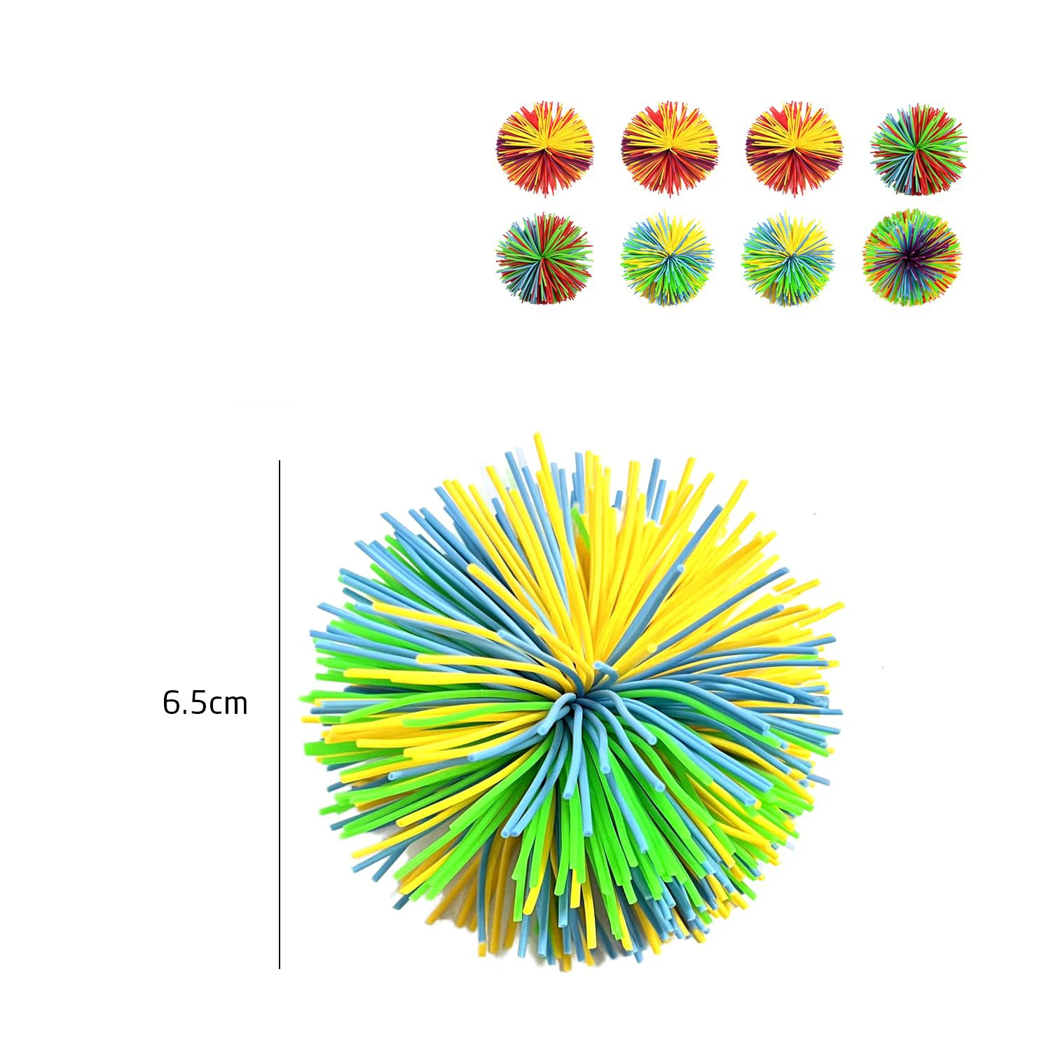 New Sensory Fidget Colourful Soft Rainbow Fluffy Bouncy Ball Anti Stress Silicone Monkey Stringy Balls For Children
