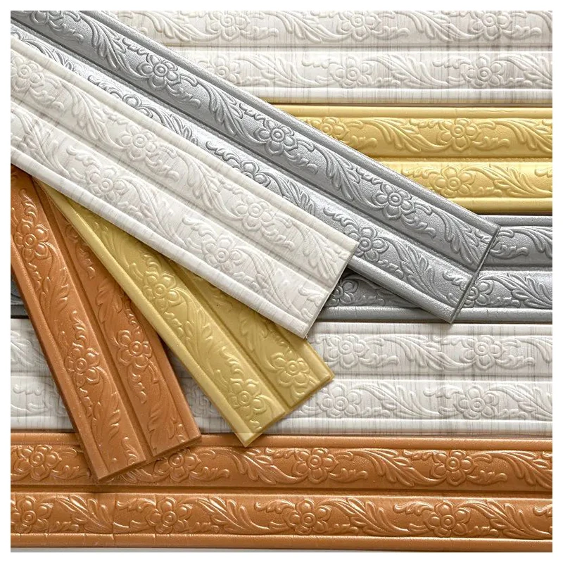 Quality Wholesale Moulding Kitchen Brushed Gold Wpc Self-Adhesive Skirting Boards With Cable Truck