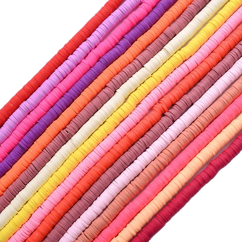 6mm 15 Colors Flat Round Polymer Clay Beads Chip Disk Loose Spacer Handmade Beads For Necklace Diy Bracelet Accessories