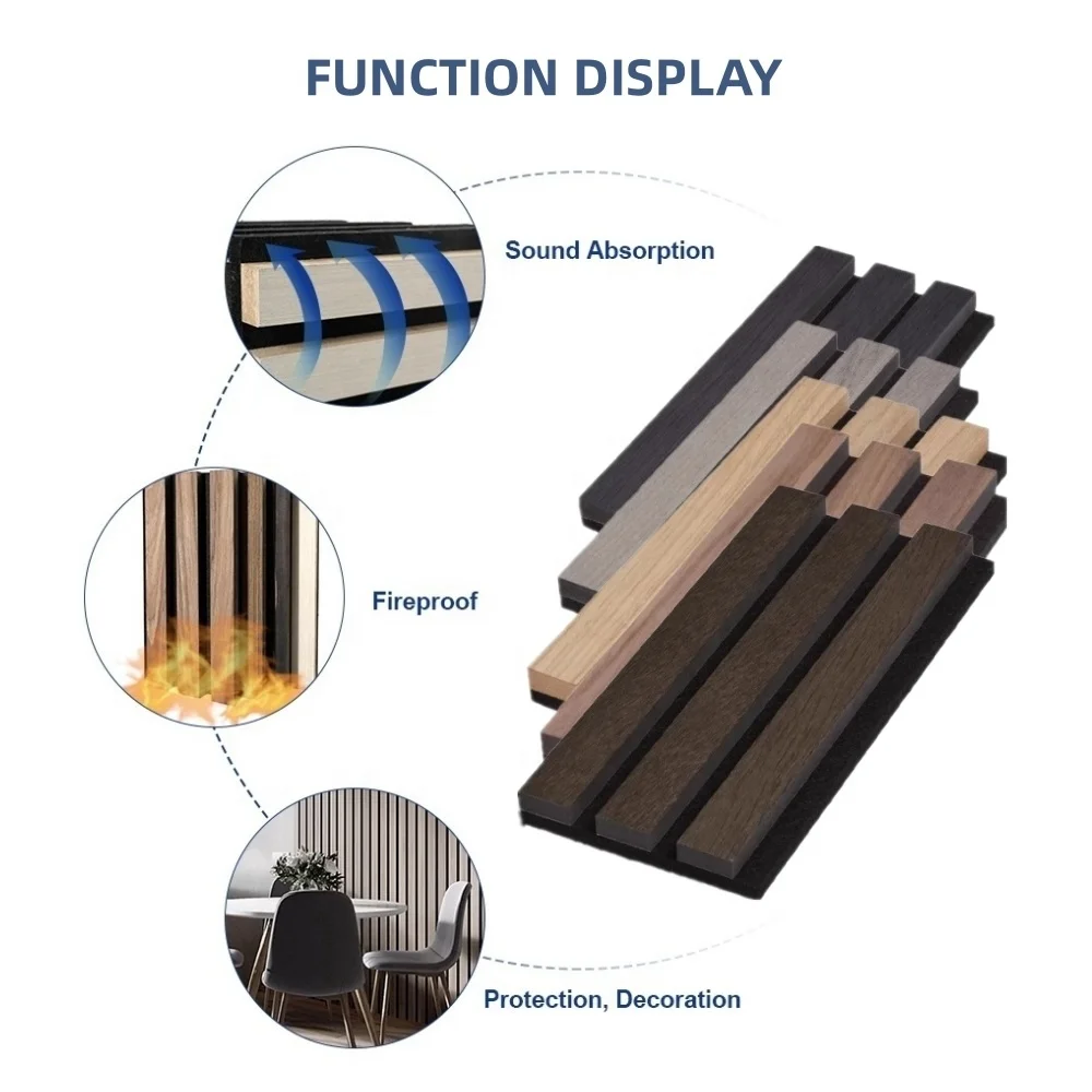 China Cheap Price Decorative Sound Absorbing Wood Veneer Slat Wall Acoustic Panels For Wall Decoration And Acoustic Treatment