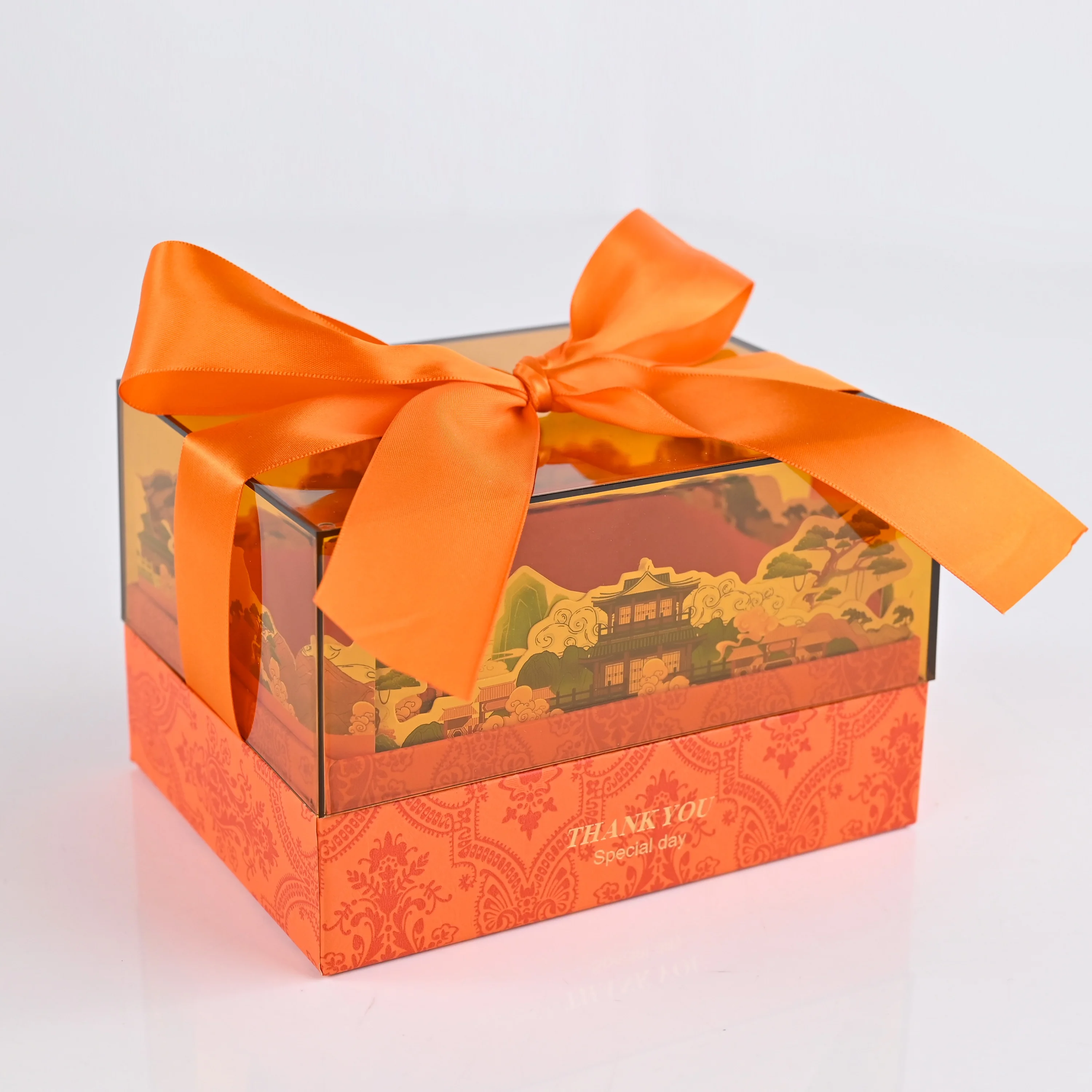 ISO BSCI factory custom luxury transparent acrylic with hand gift candy clear storage box acrylic gift box acrylic boxes