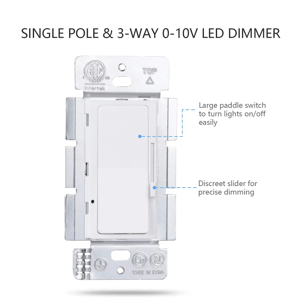 Free shipping 3 way 0-10v led light dimmer 120-277v 500w ETL listed