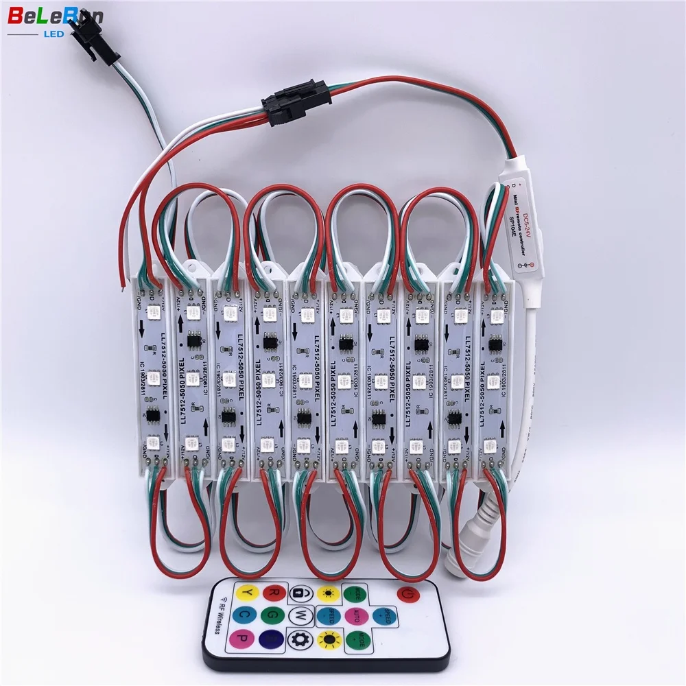 DC12V 0.72W ws2811 ws1903 IC  waterproof led chasing color light module with controller for outside bright sign channel letter