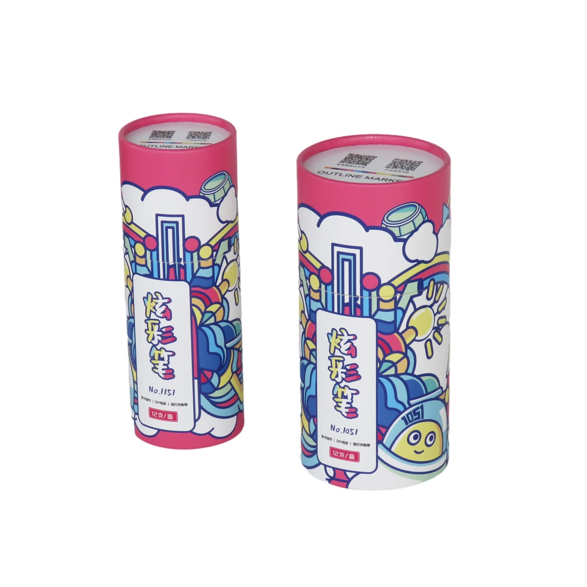 Custom Logo Paper Black tube Box container Round Perfume Package Tea paper cylinder packaging