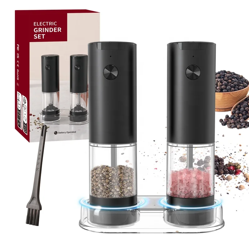 Cop Rose rechargeable electric salt and pepper grinder large, pepper mill grinder, set of electric mills