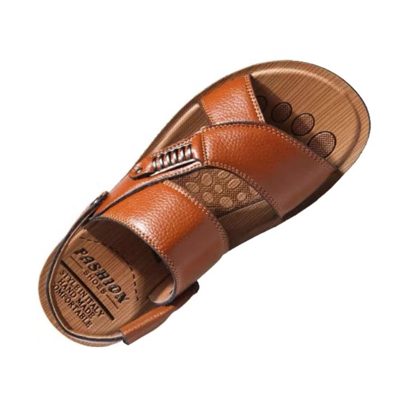 
dropshipping outdoor summer water casual sports leather sandals men slide slippers open toe beach casual sandals flat men shoes 