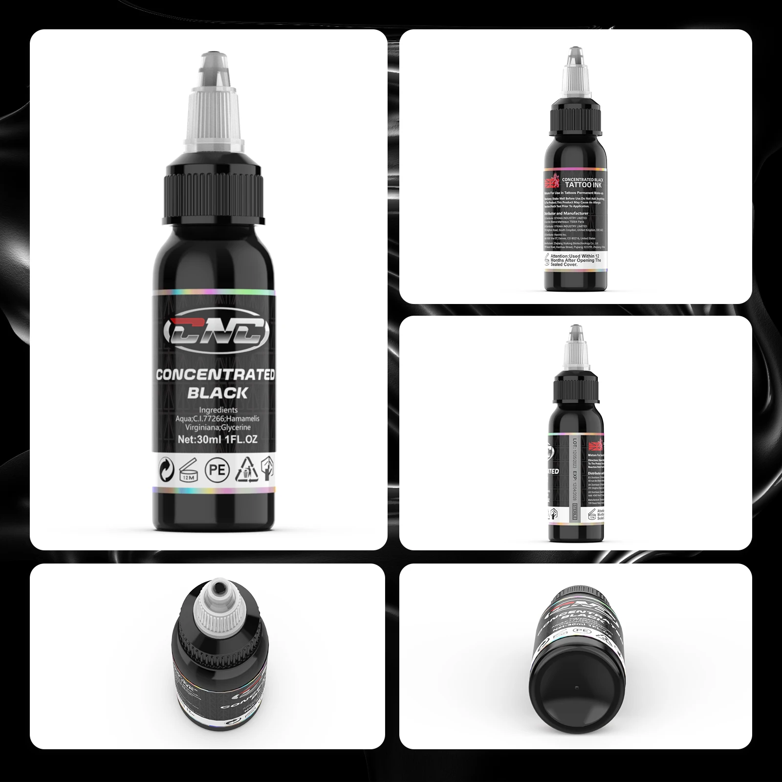 CNC Professional 30ML Pure Black Tattoo Ink Manufacturer Ink Tattoo Colors Pigment Ink