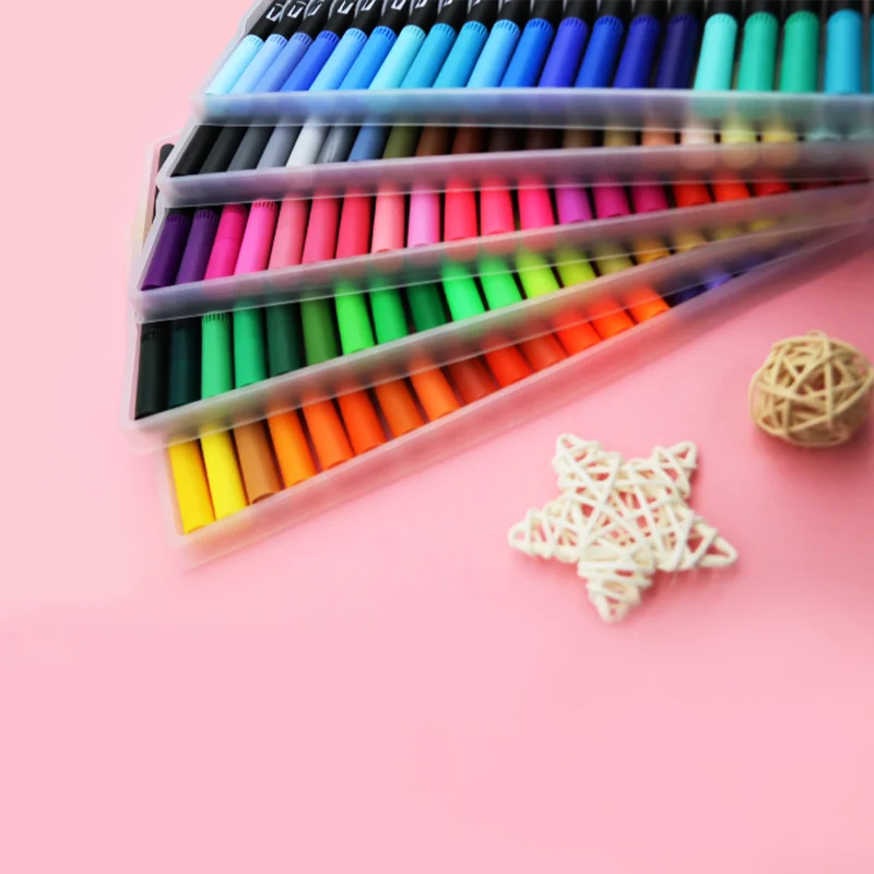 24 Colors Color Professional Drawing With Soft Double Point Touch Markers Water Based Ink Markers Pen Sketch Colour Set