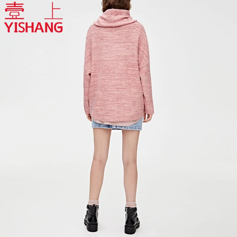 Lady Casual Cloth  Knitwear High Neck Jumper Women Pullover Sweaters custom knit sweater