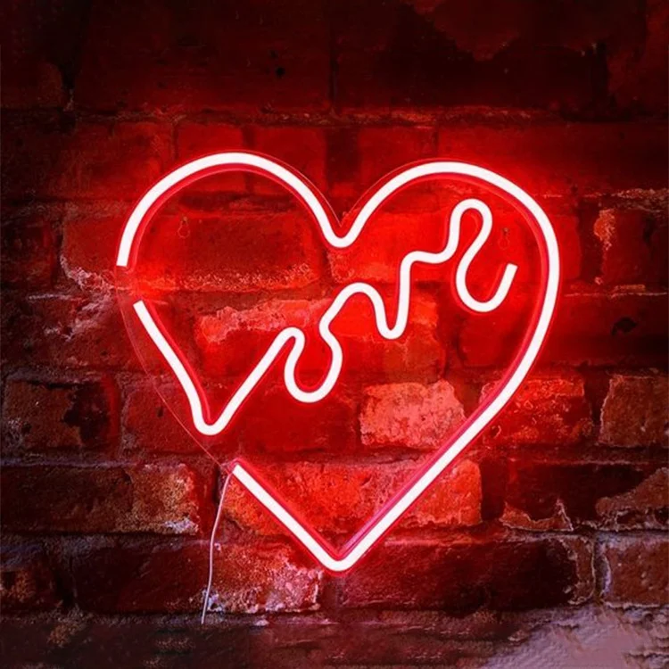 High quality drop shipping custom led neon sign decoration for wedding heart neon sign