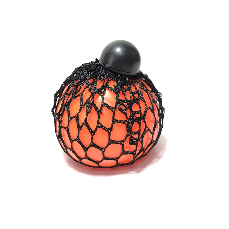 Wholesale Soft TPR Macarons Stress relieve Ball Squeeze Toy Net Ball With Fidget Toy Squishy Mesh Grape Ball For Kids