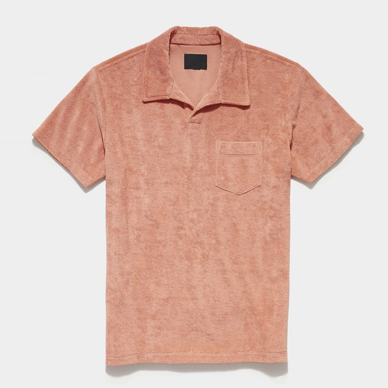 2022 Customized Organic Cotton T Shirt Polo Shirt Terry Bullough Polo Towel T Shirt Men