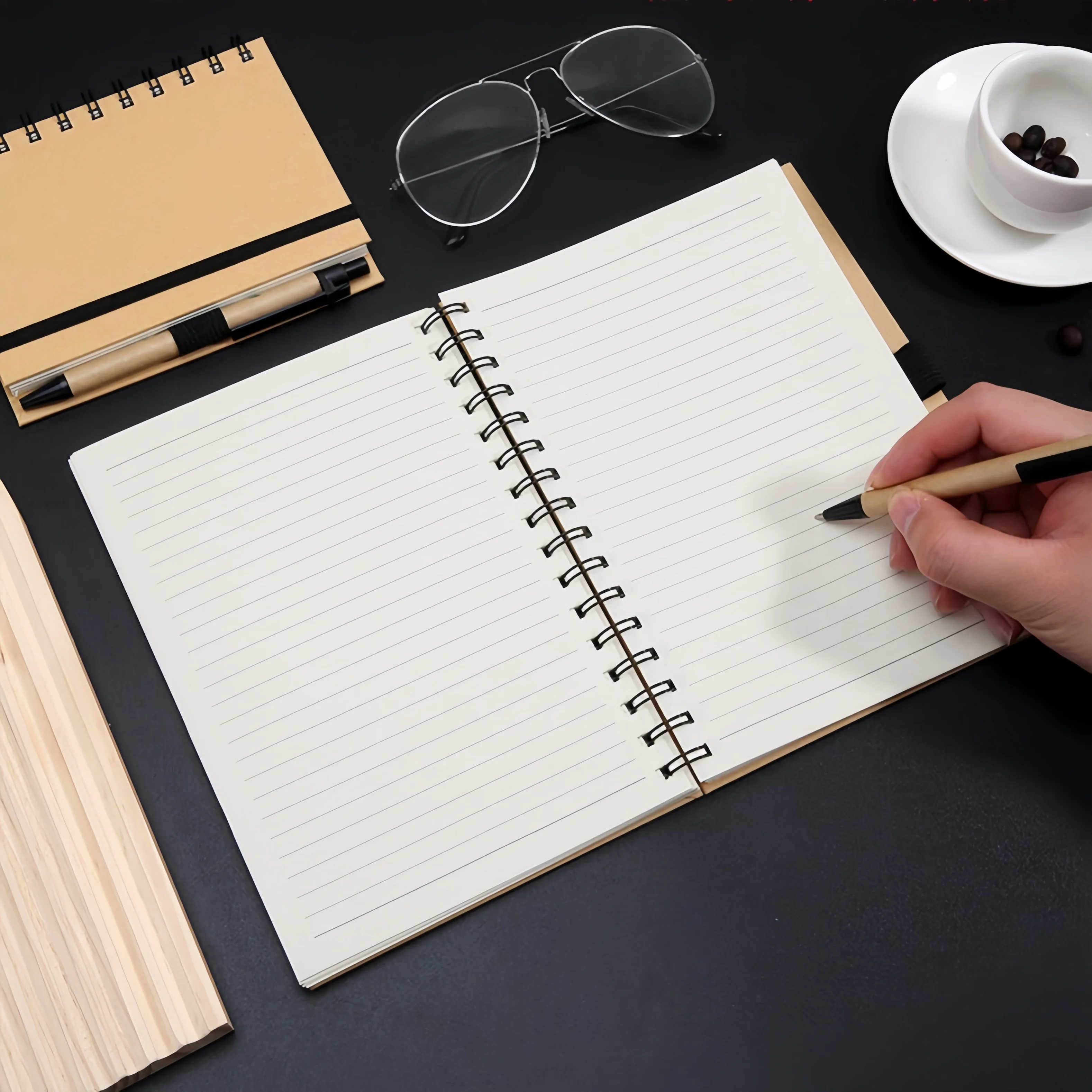 Promotional good quality blank school office kraft paper lined notebooks