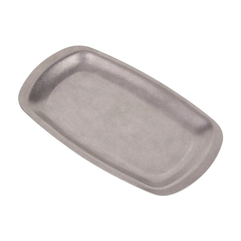 Japan Korea Food Cutlery Trays Stainless Steel Rectangular Barbecue Dish Metal Snack Plate Vegetarian Dish Frosted Dinner Plates