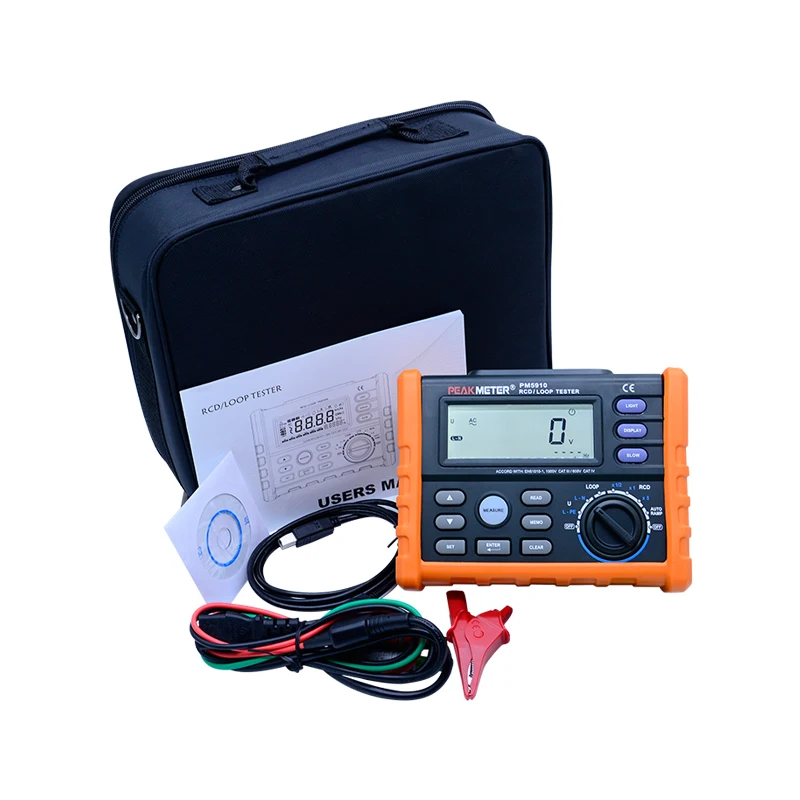 Digital Loop RCD Tester Trip-out Current/Time Contact Voltage Loop Resistance Frequency Measurement MS5910