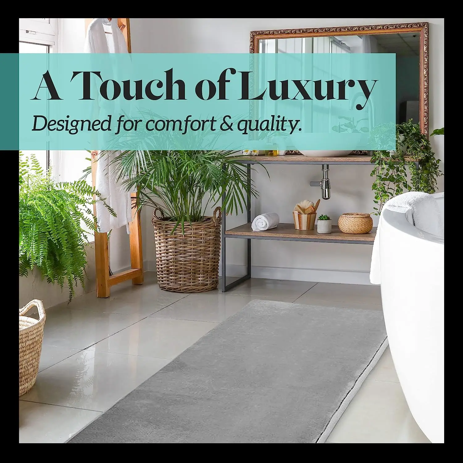 FMT Soft Memory Foam Anti-slip Bath Mat Rug Microfiber Water absorbent Memory Foam Bath Mat for Bathroom