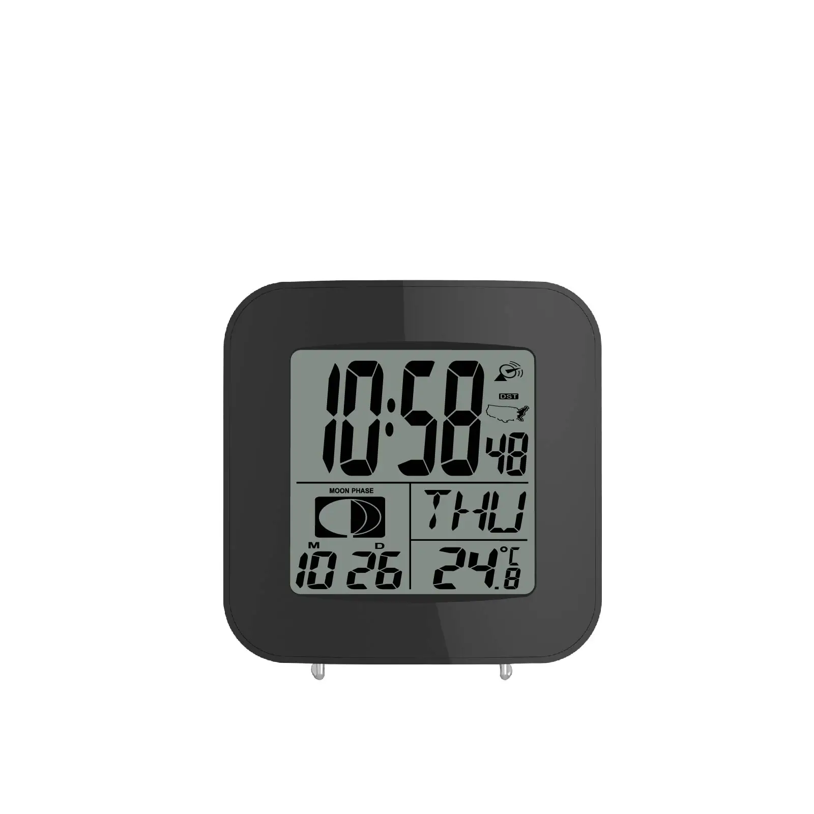 EWETIME Home Office Temperature Display Atomic Radio Controlled Digital Wall Clock with Calendar