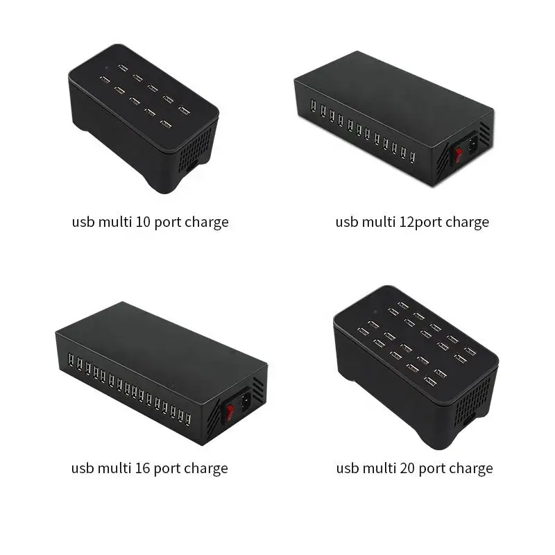 New Arrival Multi Function Fast Charge Protocol Charger Adapter 120 Ports 500W Metal USB with Cooling Fan Quick Charging Station
