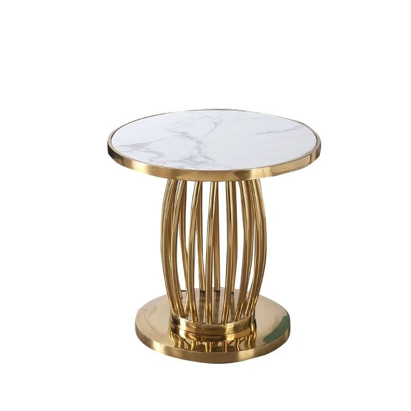 Stone top metal base tea table home decor furniture office meeting desk coffee table living room round console table
