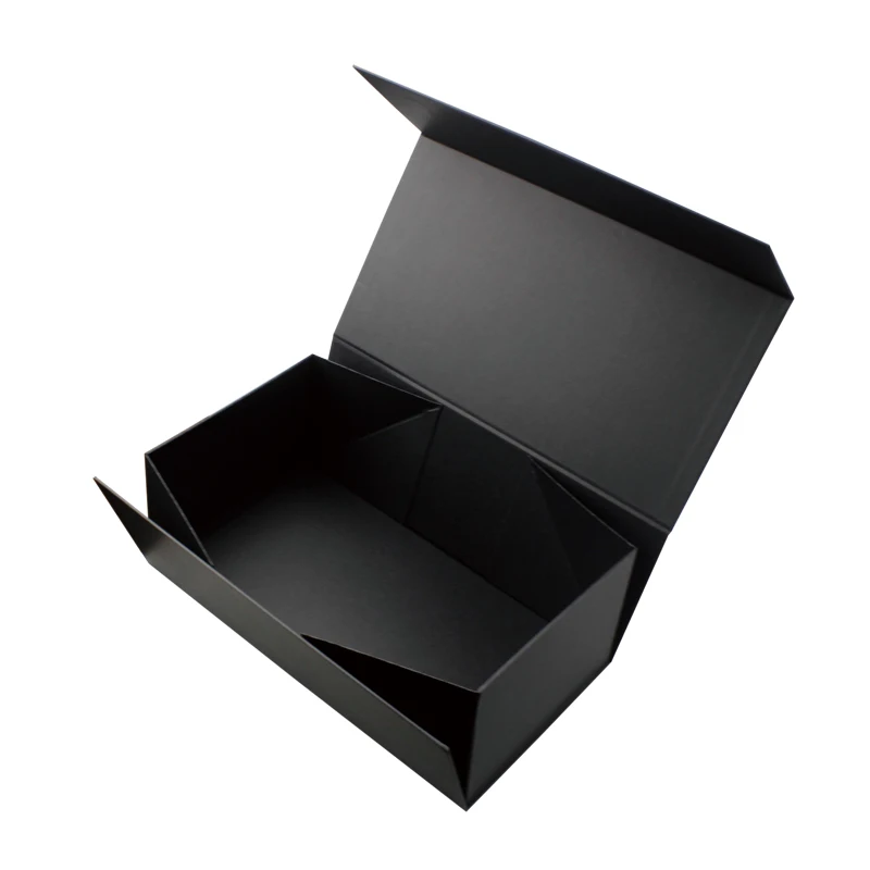 Custom Black Box Packaging Foldable Luxury With Spot Uv Logo