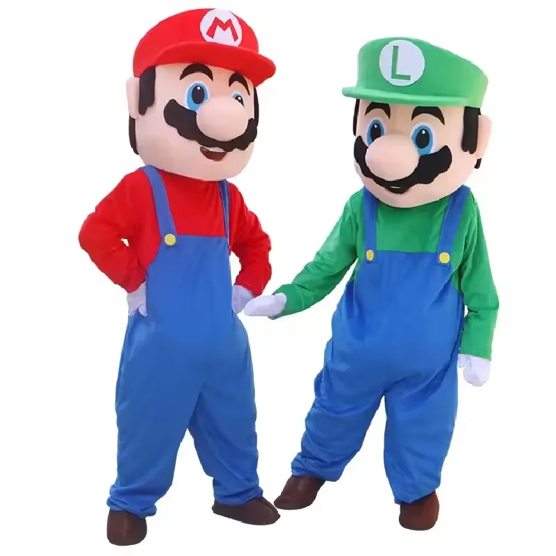 Running Fun Popular Super Mario Mascot Costume Cartoon Character Mario Luigi Cosplay Costumes For Adults