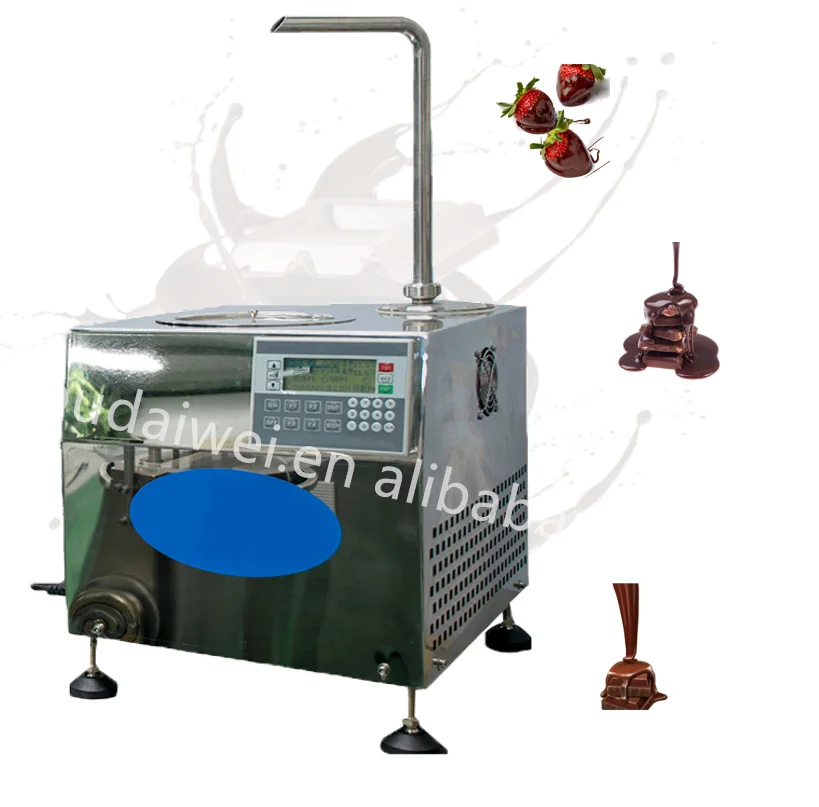 Small automatic chocolate dispenser for melting continuous chocolate return lighter