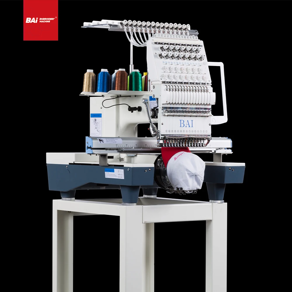 BAI 15 needles single head computerized cap/hat/t-shirt /flat  embroidery machines sale
