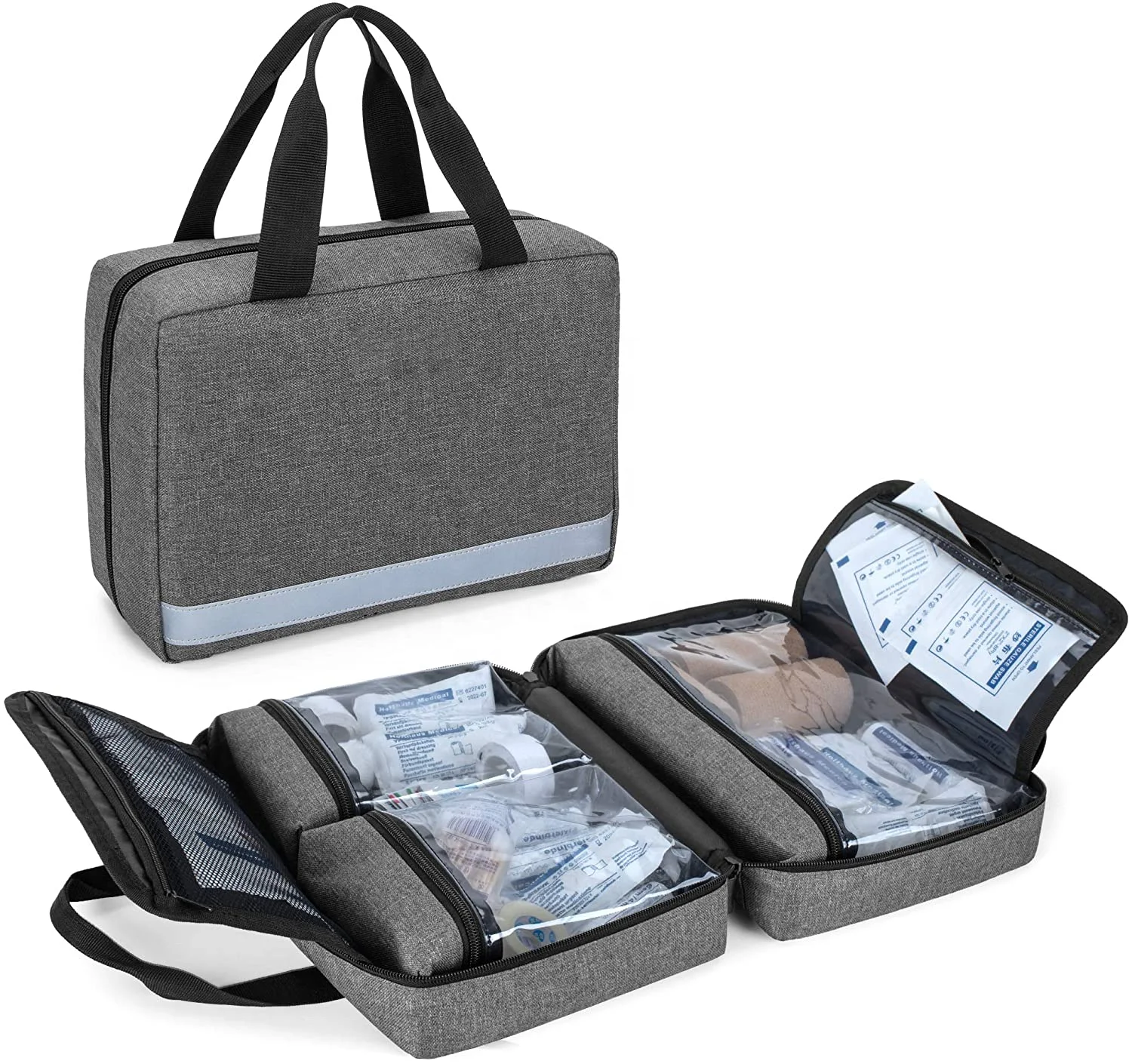 Small First Aid Kit Bag Empty Portable Emergency Kits Trauma Bag Ideal for Car Home Camping and Hiking