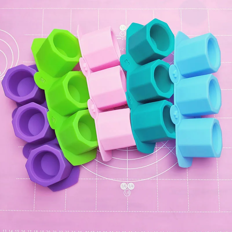 3 Hole Silicone Concrete Mold Ceramic Clay Craft Casting Concrete Cup Shape Mould Flower Pot Vase Ice Cube Tray DIY Ice Mold
