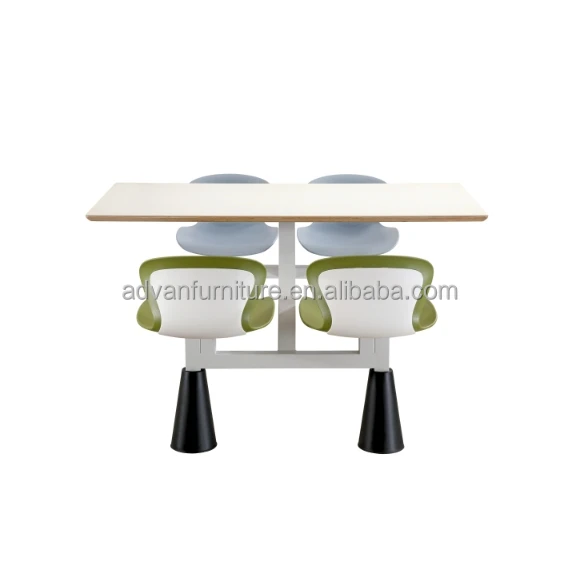 Wholesale School Furniture  Restaurant Furniture Student Canteen Table 4 Seat Dining Chair Metal Bench Desk Chair Seating