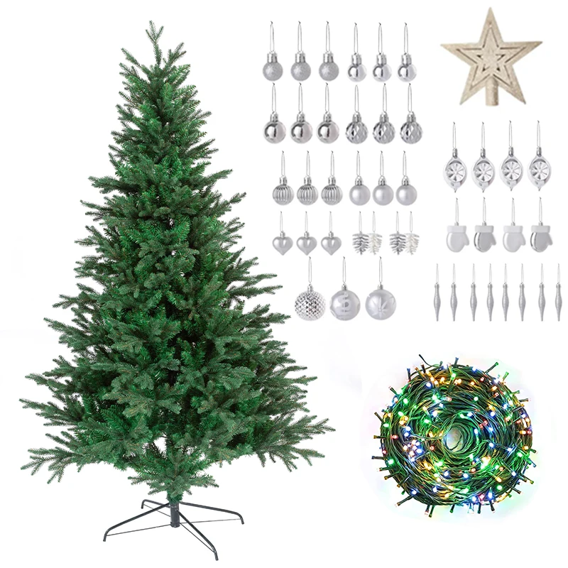 Easy Assembly 6ft/180cm Realistic hinged high quality stable metal stand Christmas tree